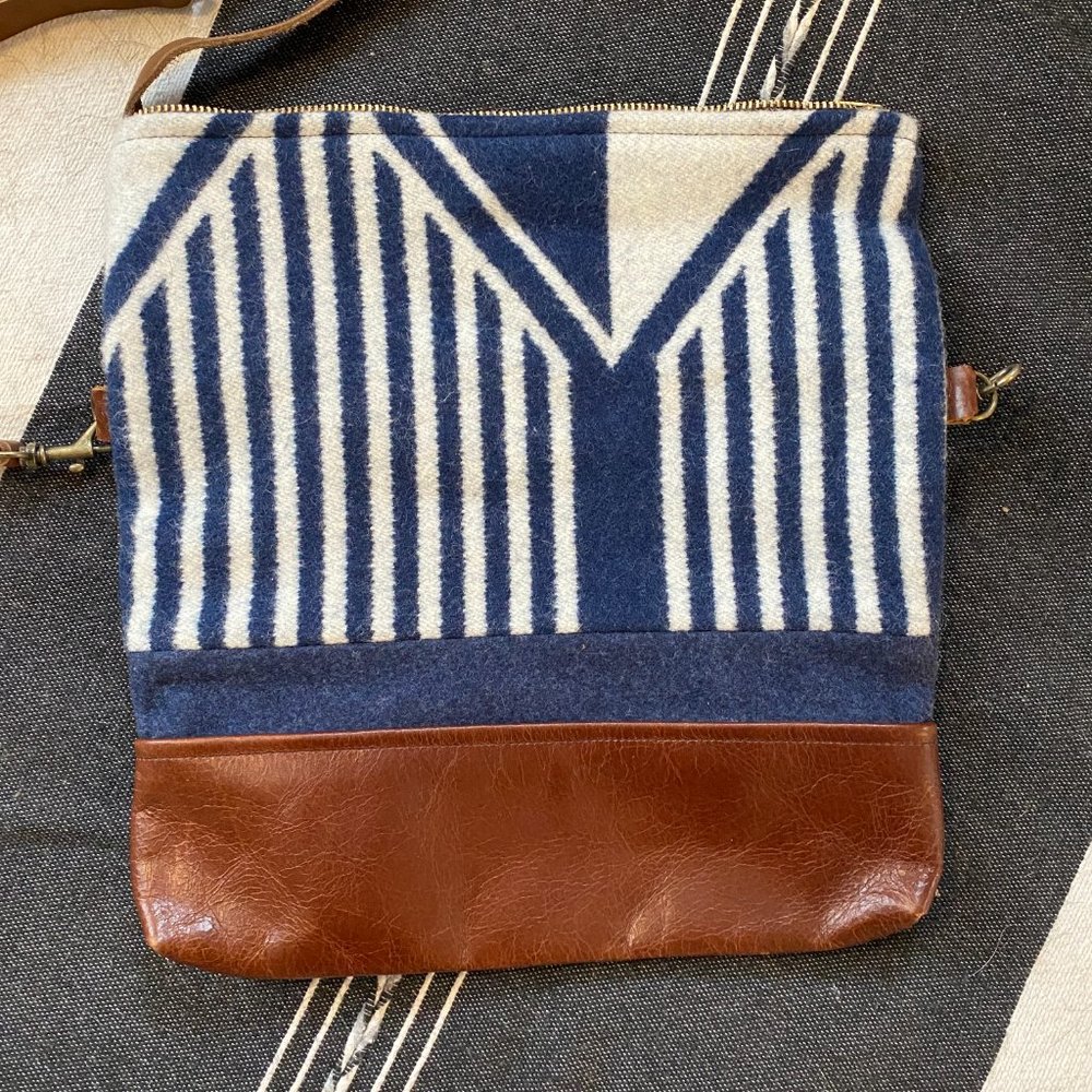 Custom Pendleton Wool & Leather Cross-Body Purse